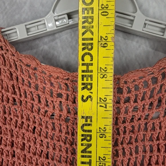 Fruit Phool Size Medium Crocheted Sweater Vest In Country Pink/Mauve Vintage - Picture 11 of 12